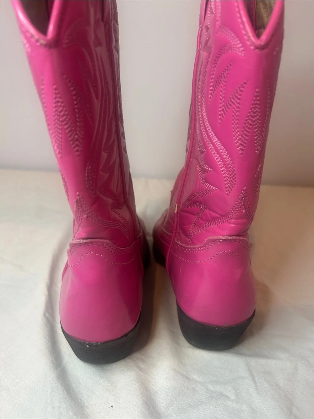 Pink Western Cowboy Boots with Silver Toe Detail